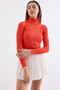 Women's Turtleneck Knitwear Sweater Orange 1221 - 3