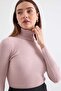 Women's Turtleneck Knitwear Sweater Pink 1221 - 3