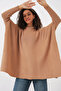Women's Slit Knitwear Poncho Sweater Biscuit 1222