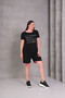 Women's Plus Size Black, Shoulder Detail Stone Embroidered Blouse, Pocket Shorts, 2 Piece Set 65N39073 - 3