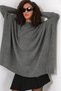 Women's Slit Knitwear Poncho Sweater A.Grey 1222