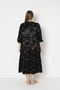 Women's Plus Size Jacquard Satin Cotton Viscose Fabric Patterned Dress 35065 - 8