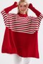 Women's Slit Knitwear Poncho Sweater F.Burgundy 1222