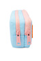 01108 Blue Color Pink Zipper Waterproof Fabric Double Compartment Pen Holder Pencil Case - 8