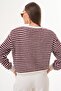 Women's Stripe Patterned Metal Buttoned Knitwear Knitted Cardigan 255210 - - 5