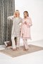 Women's Powder Knitted Velvet Lace Special Design Winter Cotton Maternity Maternity Dressing Gown Pajama Set