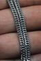 Flat Close Spaced Thin Men's Steel Chain Necklace and Bracelet Set 3mm Eck13S - 6