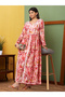 Hand Embroidered Lucknowi Chikankari Printed Mulmul Cotton Jalabiya-AL3936 - 4