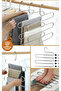 3 Pieces Metal 5-Layer In-Cabinet Trousers Scarf Shawl Hanger, Multiple Hangers, Decorative Smart Hanger - 2