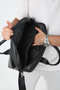 Genuine Leather Black Briefcase and Laptop Bag / Large Size Laptop Handbag with Long Strap / 15.6 Inch - 8
