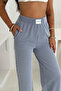 Women's Elastic Waist Striped Jogger Pants - 2