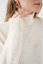 Women's Turtleneck Oversize Knitwear Sweater Ecru 1247 - 5