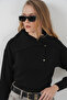 Women's Wide Collar Knitwear Sweater Black 1246 - 3