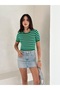 Stripe Detailed Short Sleeve Knitwear Blouse - 4