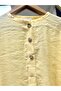 Loruna Balloon Sleeve Button Front Modal Cupra Pants Suit-Nl520 Yellow - 4