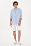 Men's Blue Long Sleeve Shirt 50264391-Vr036 - 4