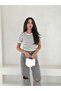 Stripe Detailed Short Sleeve Knitwear Blouse - 2