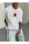 White Oversize Printed T-Shirt - 2