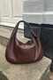 Women's Retro XL Dark Brown Shoulder Bag - 2