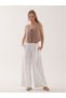 100% Natural Sleeveless Lace-Up Linen Vest - 6