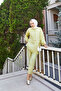 Hooded and Button Detailed Two-Piece Set in Oil Green - 3
