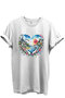 Heart City View Color Printed 100% Cotton Regular Fit Unisex T-Shirt
