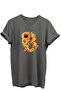 Sunflower Patterned Letter "B" Printed 100% Cotton Regular Fit Unisex T-Shirt