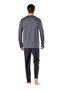 Men's New Season Long Sleeve Plain Cotton Pajama Set Ch.Pc.6.095.C0 - 4