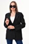 Women's Single Button Double Pocket Blazer Jacket 255258 - - 4