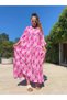 Floral Patterned Loose Long Balloon Sleeve Dress - 6