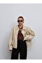Women's Masculine Oversize Bomber Thin Leather Jacket - 4