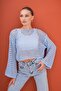 Women's Loose Mesh Short Sweater 255196 - - 3