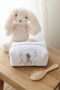 Rabbit and Floral Embroidered Makeup Bag/Baby Care Bag - 1 Medium Bag