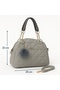 Gray Quilted Women's Shoulder and Hand Bag – Stylish and Useful with Gold Detail, Strap, 28X22 cm - 2