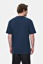 Kingston Navy Blue Crew Neck Printed Oversize Men's Tshirt - 3