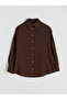 Brown Textured Muslin Women's Shirt