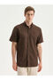 Regular Fit Short Sleeve Linen Look Men's Shirt