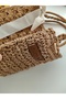 Design Hand Knitted Paper Rope Scarf Detailed Women's Shoulder and Hand Bag (Small Size) - 4