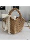 Design Hand Knitted Paper Rope Scarf Detailed Women's Shoulder and Hand Bag (Medium Size)