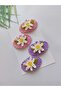 Daisy Buckle Handmade 4-Piece Snap Buckle Knitted Organic Hair Accessory - 4