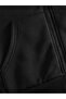 Gothic Printed Oversize Zippered Black Unisex Hooded Cardigan - 4
