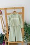 My Little Girl's Cicily Bow Detailed Scalloped Girl's 2-Piece Set - Green