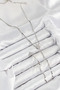 Brass Zircon Stone Crushed Chain Pole Star Model Silver Color Y Necklace - Ebj250816W37252 - 2