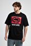 Ithaca Black Crew Neck Embroidered Oversize Men's Tshirt - 3