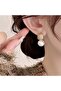 Gold Color Zircon Stone Square Model Pearl Women's Earrings - 2