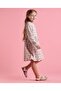 Printed Fit and Flare Dress with Puff Sleeves - 2