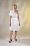 1122538 Women's Plus Size Belted Gabardine Dress White - 3