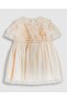 Embroidered Tulle Dress with Crew Neck and Short Sleeves - 2