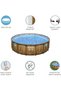 Power Steel Swim Vista Pool Set, Family Swimming Pool with Windows, Rattan Print Garden Pool - 6