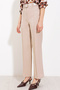Women's High Waist Fabric Trousers Beige 1255 - 4